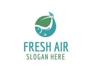 Simple Fish Leaf logo design