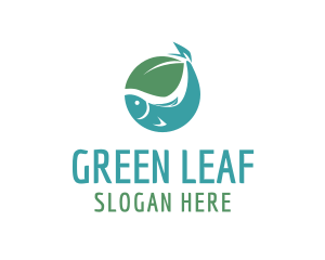 Simple Fish Leaf logo design