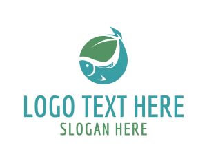 Simple Fish Leaf Logo