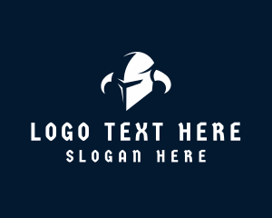Game Character - Knight Horns Helmet logo design