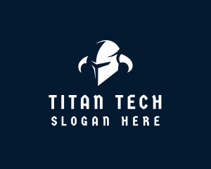 Titan - Knight Horns Helmet logo design