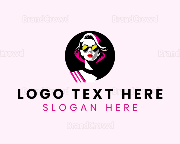 Pop Art Woman Fashion Logo