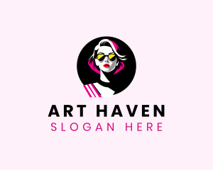 Pop Art Woman Fashion logo design