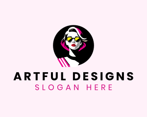 Pop Art Woman Fashion logo design