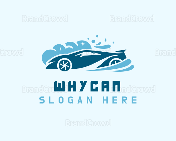 Blue Car Wash Suds Logo