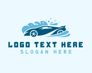 Cleaner - Blue Car Wash Suds logo design