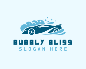 Blue Car Wash Suds logo design