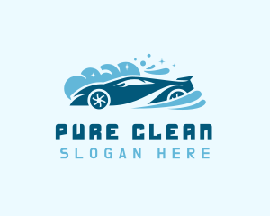 Blue Car Wash Suds logo design