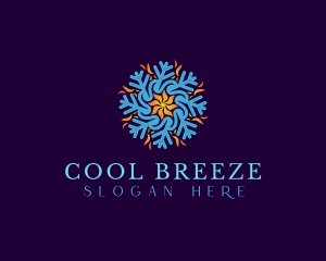 Hvac - HVAC Heating Cooling Snowflake logo design