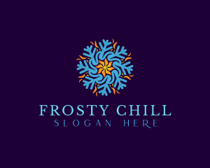 Freezer - HVAC Heating Cooling Snowflake logo design