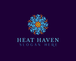 HVAC Heating Cooling Snowflake  logo design