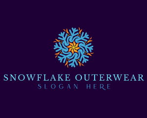 HVAC Heating Cooling Snowflake  logo design