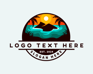 Sunset - Tropical Island Sunset logo design