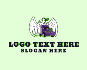 Mascot - Eagle Freight Truck logo design
