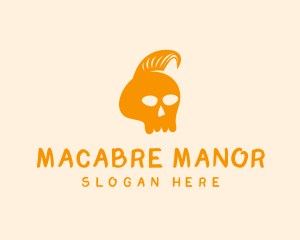 Mohawk Punk Skull logo design