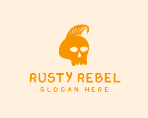 Mohawk Punk Skull logo design