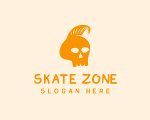 Mohawk Punk Skull logo design