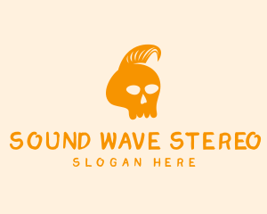 Stereo - Mohawk Punk Skull logo design