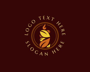 Elegant - Leaf Candle Wellness logo design