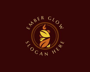 Ember - Leaf Candle Wellness logo design