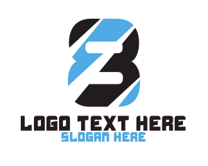 Eighth - Black & Blue Number 8 logo design