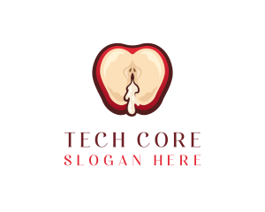 Seductive Apple Fruit logo design