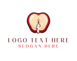 Fruit - Seductive Apple Fruit logo design