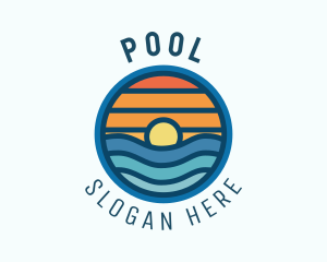 Sunset Wave Beach Resort  logo design