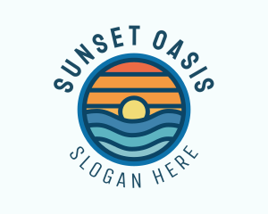 Sunset Wave Beach Resort  logo design