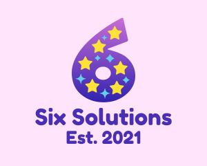 Six - Colorful Starry Six logo design