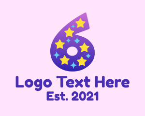 Birthday - Colorful Starry Six logo design