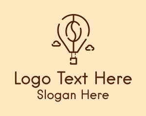 Latte - Flying Bean Balloon logo design