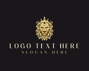 Premium - Royal Crown Lion logo design