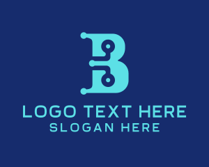 Digital Marketing - Circuit Tech Letter B logo design