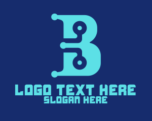 Digital Printing - Circuit Tech Letter B logo design