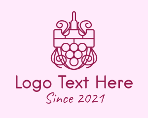 Bartending - Wine Tower Shield logo design