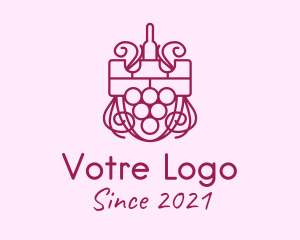 Bistro - Wine Tower Shield logo design