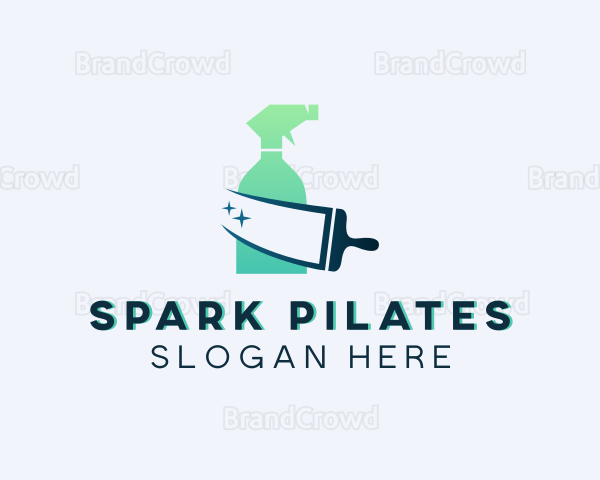 Cleaning Spray Bottle Squeegee Logo