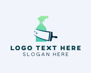 Cleaning Supply - Cleaning Spray Bottle Squeegee logo design