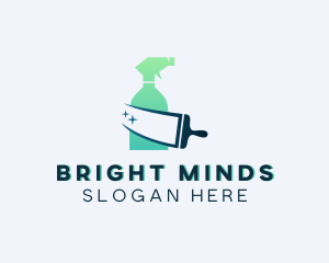 Squeegee - Cleaning Spray Bottle Squeegee logo design