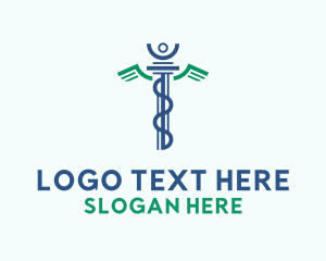 Deaf - Medical Hospital Caduceus logo design