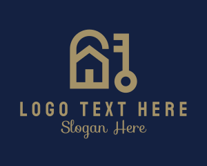 Key Hole - Lock Key House logo design
