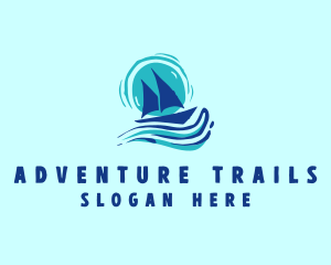 Wave Boat Sailing logo design