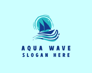 Wave Boat Sailing logo design