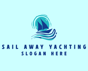 Wave Boat Sailing logo design