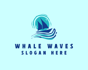 Wave Boat Sailing logo design