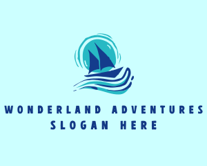 Wave Boat Sailing logo design