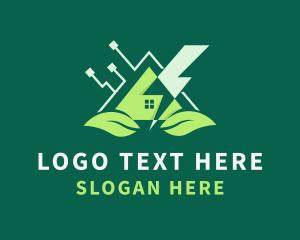 Plug - Leaves House Electricity logo design