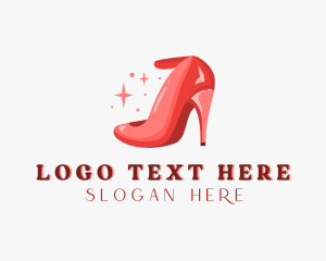 Shoe - Fashion Sparkling Stiletto logo design