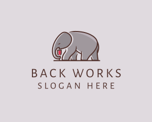 Elephant Wine Glass  logo design